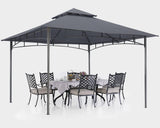 ABCCANOPY Gazebos for Patios 10x10 - Outdoor Steel Frame Gazebo for Lawn Backyard Garden Deck (Dark Gray) ABCCANOPY