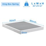 UOMEUR King Box Spring,5 Inch Low Profile Box Spring for King Bed,3500lbs Heavy Duty Metal Mattress Foundation Support with Easy Clean Fabric Cover,Non-Slip/Easy Assembly/No Noise/Box Spring Only UOMEUR