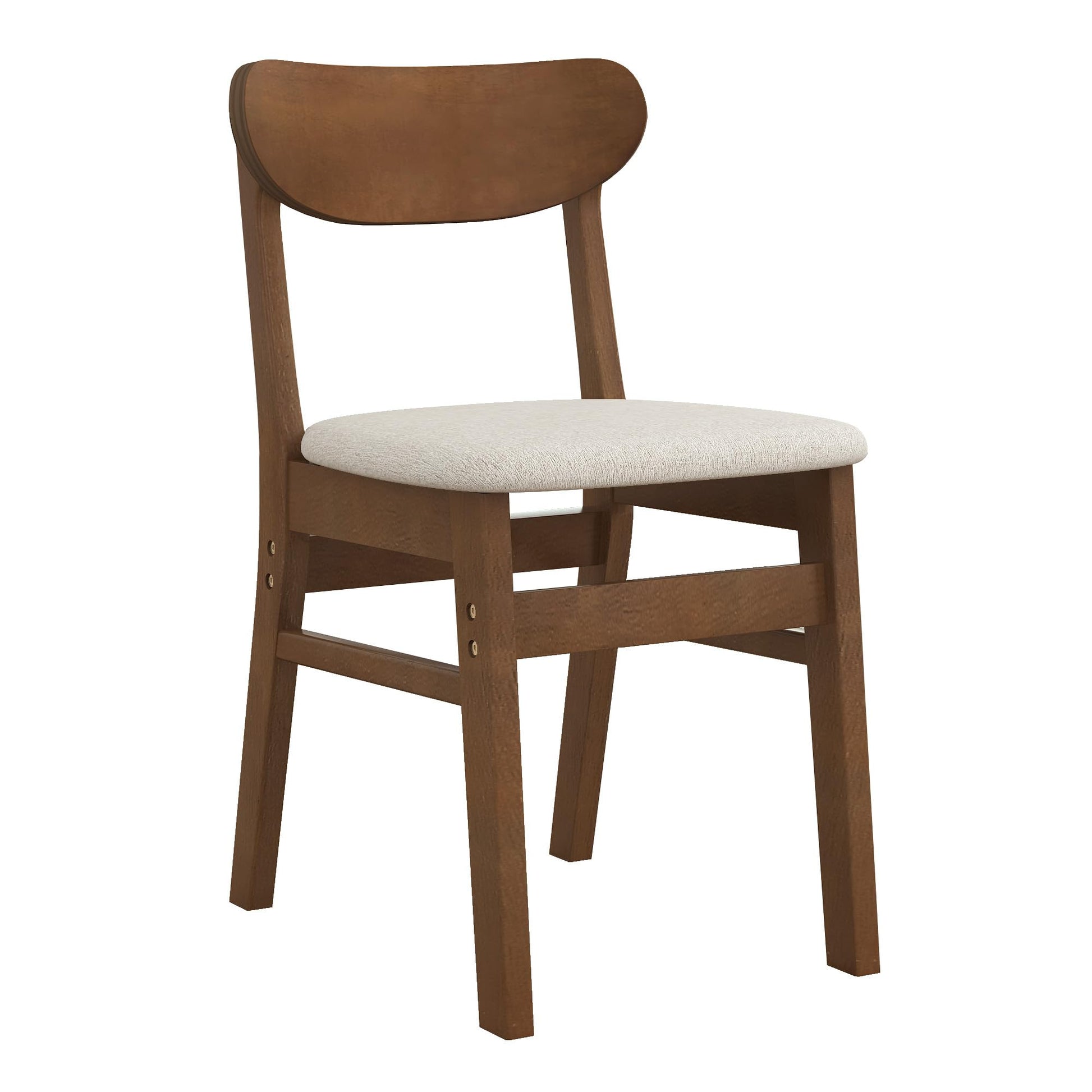 Niccae Modern 2-Piece Set of Wooden Dining Chairs, Modern and Simple Restaurant Soft Cushioned Wooden Dining Chairs, are a Fashionable and Comfortable Supplement to Any Restaurant (Walnut-Bei - WoodArtSupply