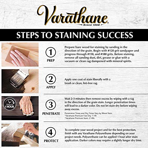 Varathane 262025 Varathane-262025 Premium Fast Dry Wood Stain, Half Pint, Dark Walnut Varathane