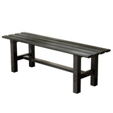 TECSPACE 47 Inches Aluminum Outdoor Weatherproof Bench Backless, 330 LBS Bearing Capacity Garden Porch Bench, Black TECSPACE