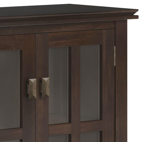 SIMPLIHOME Artisan SOLID WOOD 30 Inch Wide Contemporary Low Storage Cabinet in Tobacco Brown, For the Living Room, Entryway and Family Room SIMPLIHOME