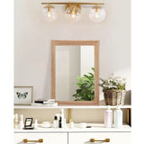 AAZZKANG Rustic Mirrors for Wall Rectangle Wood Frame Mirror Farmhouse Bedroom Bathroom Decorative Mirror AAZZKANG