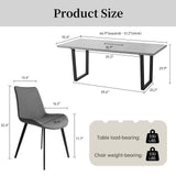 ZckyCine Modern Mid-Century Dining Table Set for 4-6 People Kitchen Dining Room Table Set Extendable Wood Dining Table and 4 Upholstered Chairs, Home Kitchen Furniture ZckyCine