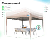 Quictent Privacy 8x8 Pop up Canopy Tent with Sidewalls and Roll-up Ventilated Windows, One Person Setup, Easy Outdoor Commercial Gazebo Shelter Enclosed Waterproof, Bonus 4 Sandbags (Beige) Quictent