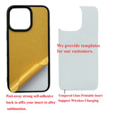 JUSTRY 5PCS Sublimation Blanks Phone Case Bulk Covers Compatible with Apple iPhone 14 Pro Max,6.7 Inch (2022),Easy to Sublimate DIY, Soft Rubber Case + Tempered Glass Inserts Support Wireless Charging JUSTRY