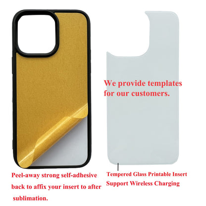 JUSTRY 5PCS Sublimation Blanks Phone Case Bulk Covers Compatible with Apple iPhone 14 Pro Max,6.7 Inch (2022),Easy to Sublimate DIY, Soft Rubber Case + Tempered Glass Inserts Support Wireless Charging