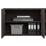 Bush Business Furniture Studio C Low Storage Cabinet with Doors and Shelves, Storm Gray (SCS160SG) Bush Business Furniture