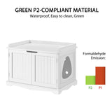 Yaheetech Cat Litter Box Enclosure, Hidden Cat Litter Box Furniture, Hidden Cat Washroom, Cat Crate, Decorative Storage Bench Pet Side Table for Large Cat Kitty, White Yaheetech