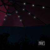 Home Zone Living 15x9 Ft Double Head Patio Umbrella with Base, 36 LED Lights, Sand Bags, UV Resistant & Waterproof, 213 LBS Total Weight, Burgundy Red Home Zone Living