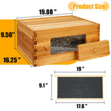Honey Lake 10 Frame Bee Hive, Langstroth Complete Beehive Kit with Windows Dipped in 100% Beeswax with Beehive Frames and Waxed Foundations (1 Deep Brood Bee Hive Box & 1 Medium Super Bee Box) Honey Lake