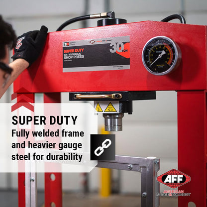 AFF 30 Ton Hydraulic Shop Press - Super Duty