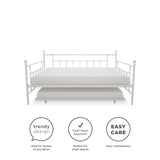 DHP Manila Metal Queen Size Daybed and Full Size Trundle (White) DHP