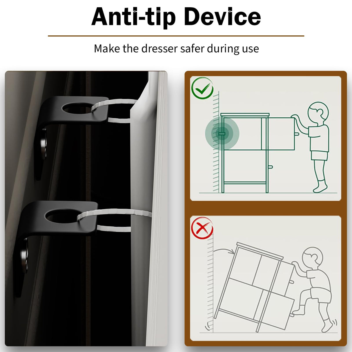 OURPIC Dresser for Bedroom with 6 Drawers, 51 Inch White Dressers TV Stand for 50, 55, 60 Inch TV, Wood Top and Side, Fabric Drawers, Storage, Dresser for Closet, Living Room, Hallway, Entryway OURPIC