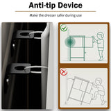 OURPIC Dresser for Bedroom with 6 Drawers, 51 Inch White Dressers TV Stand for 50, 55, 60 Inch TV, Wood Top and Side, Fabric Drawers, Storage, Dresser for Closet, Living Room, Hallway, Entryway OURPIC