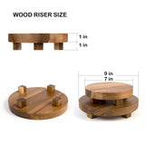 Mavurve Wood Riser 2Pcs 7-9 Inch Wood Pedestal Stand Round,Wood Risers for Decor Farmhouse,Natural Acacia Wood Stand for Display Wooden Risers for Kitchen/Bathroom Counter/Plant Stand Mavurve
