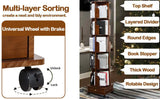Solid Wood 360° Rotating Bookshelf Tower by GHBRHBJ GHBRHBJ