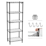 WORKPRO Storage Shelves, 5-Tier Metal Shelving, Garage Wire Rack, 17-3/8"W x 11-1/2"D x 51-1/2"H, 550 LBS Load Capacity, Standing Food Shelving Unit, Adjustable Shelf for Kitchen Pantry Closet Garage WORKPRO