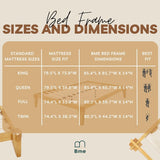 Bme Chalipa 14” Solid Wood Queen Bed Frame with Japanese Joinery - Minimalist Platform Design & Enhanced Storage Bme