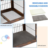 GAOMON Dog Crate Furniture with Cushion,Wooden Dog Kennels Indoor with 2 Drawers,Dog Furniture Crate End Table with Storage GAOMON