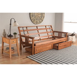 Kodiak Furniture Monterey Barbados Storage Wood Futon with Twill Gray Mattress Kodiak Furniture