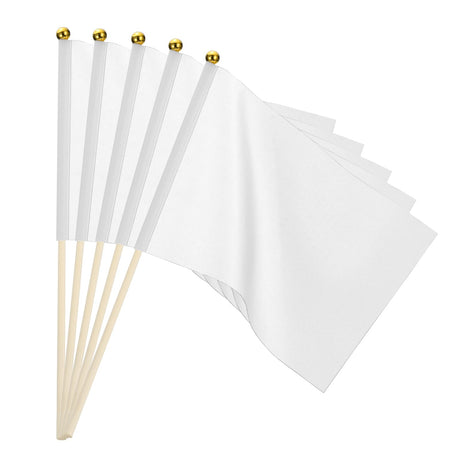 PATIKIL Mini Blank Flags，16 Pcs White Small Sublimation Colored Flags to Decorate for Card Game Birthday Yard Lawn Ground Marking Sport Golf Party Graduation Irrigation, 11.8"x8.3" PATIKIL