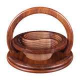 Handmade Wood Carving Fruit Plate -Wooden Fruit Basket, Creative Foldable Fruit Basket, Divided Snack Serving Tray, Collapsible Bread Nuts Baskets, Wooden Container for Candy, Fruit, Nuts Generic