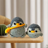 Weronique Penguin is a Challenging Crochet kit for Beginners, Step-by-Step Crochet Tutorial Help The Crafter to Easily Get Started, DIY Crochet Knitting Material Kit Included All The Necessary Tools Weronique
