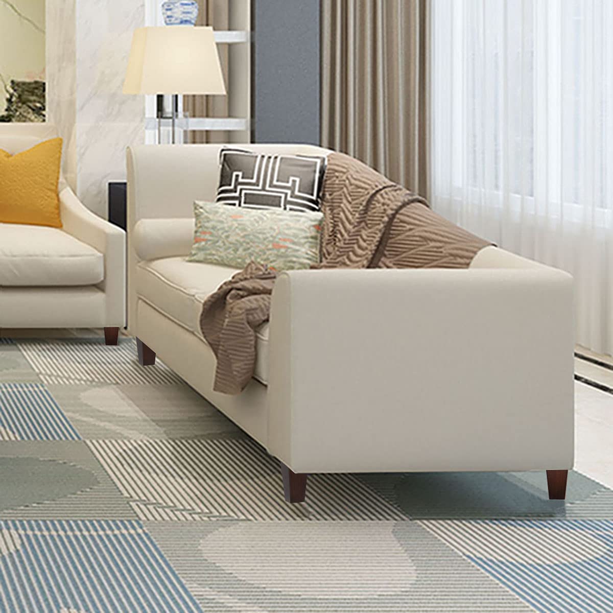 SHANJUE Wood Furniture Legs 4 inch Sofa Legs Set of 4,Square Brown Couch feet,Mid Century Chair Legs,Replacement Couch Legs, for Dresser Legs Sideboard Recliner Coffee Table SHANJUE