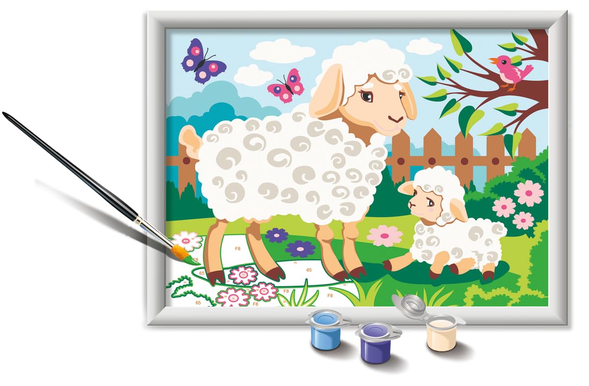 Ravensburger CreArt Sheep and Lamb Paint by Numbers Kit for Kids - 23723 - Painting Arts and Crafts for Ages 9 and Up Ravensburger