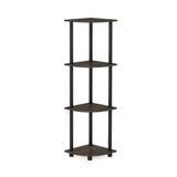 Furinno Turn-N-Tube 4-Tier Corner Display Rack Multipurpose Shelving Unit, Dark Brown Grain/Black Furinno