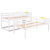 Harper & Bright Designs Twin Size Triple Bunk Bed with Stairs and Storage, Solid Wood Twin Over Twin Over Twin Bunk Bed Frame for 3 Kids Girls Boys, Separate Design (White) Harper & Bright Designs