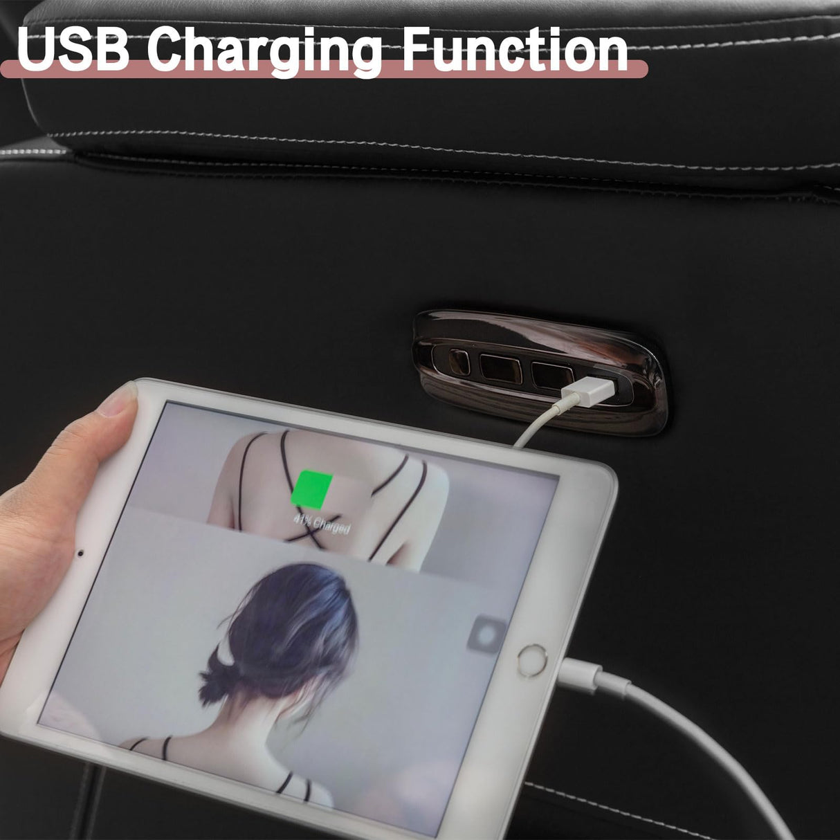 Generic SENIFIS Power Recliner Chair, Home Theater Seating Movie Theater Chairs with Adjustable Headrest, Reclining Chair for Living Room with LED Light, USB Port, Storage Armrest (Black) Generic