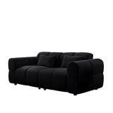 PINSOLID 80" Modern Sofa Couch, Comfy Deep Seat Lambswool Cloud Sofa, Upholstered 3-Seater Boucle Couch, Oversized Loveseat for Living Room, Bedroom, Office, Apartment(Black) PINSOLID
