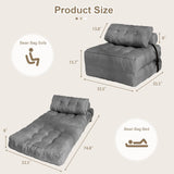 YOSHOOT Folding Couch Sofa Bed, Convertible Sleeper Chairs with Back Support, Foldable Couch Futon Mattress with Pillow, Portable Fold Out Chair Bed Floor Mattress Floor Couch for Living Room YOSHOOT