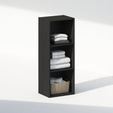 Furinno Reed Closet Organizers and Storage, 3-Tier Closet Organizer, Open Shelf Closet Storage, for Wardrobe, Bedroom, Living Room, Blackwood Furinno