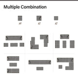 LAUSAINT HOME 8 Piece Outdoor Sectional Sofa PE Rattan Patio Conversation Sets, All Weather Patio Furniture Set with Thick Cushions for Garden, Poolside, Backyard (Grey) LAUSAINT HOME