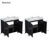 72" Double Sink Bathroom Vanity with Double Sink Set, Wood Modern Bathroom Vanity with Double Sink and Doors,(Mirror not Included) Virubi