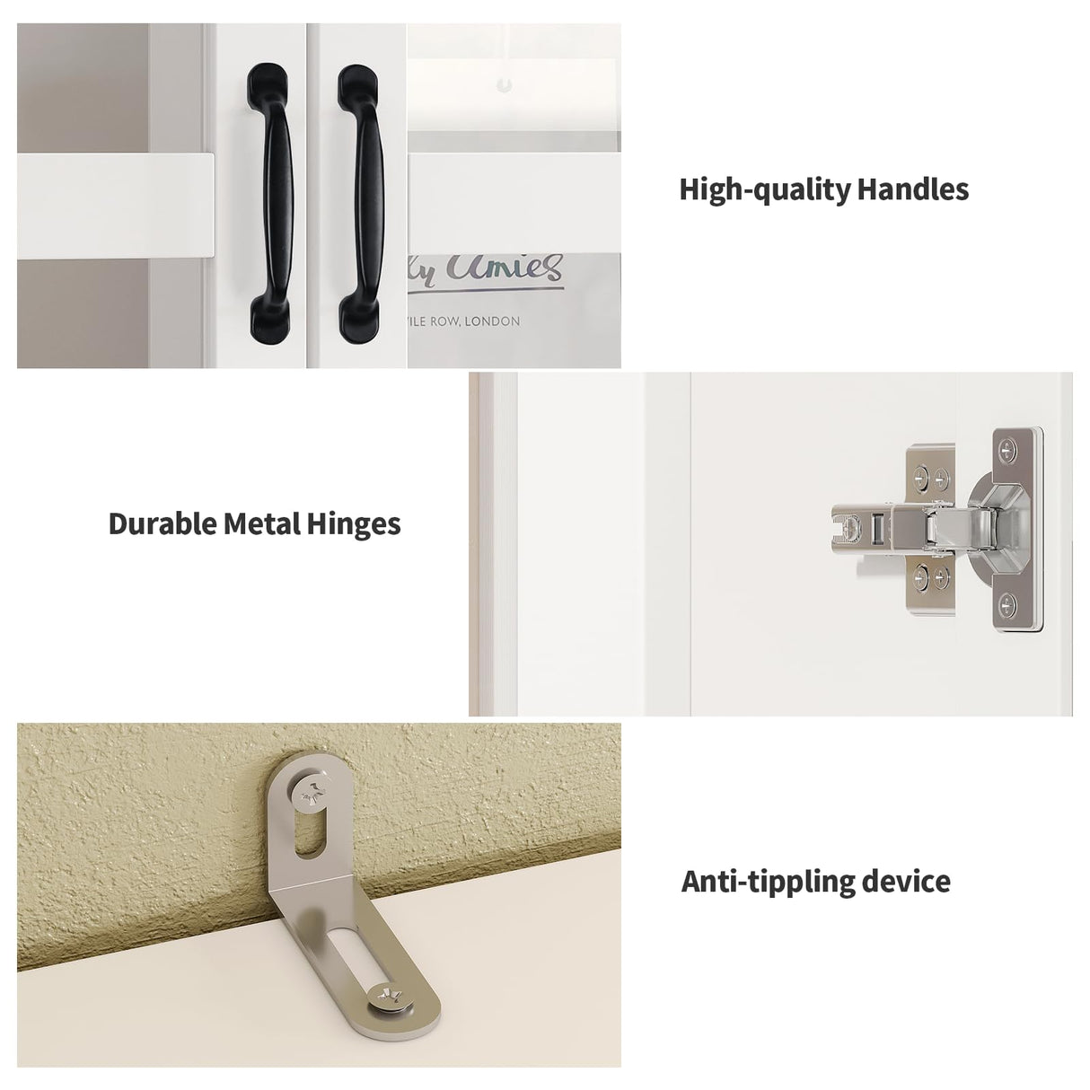 VOWNER 78.7'' Tall Large Bookcase with Glass Doors, Bookshelves Storage Cabinet with Door Shelves, Freestanding Display Organizer for Living Room, Home Office, White VOWNER