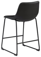 Signature Design by Ashley Centiar 24" Counter Height Modern Bucket Barstool, 2 Count, Black Signature Design by Ashley