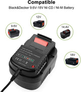 Powilling 2Pack 6.5Ah Lithium Battery Replacement for Black and Decker 18V Battery Firestorm 18v Battery HPB18 HPB18-OPE 244760-00 A1718 FS18FL FSB18 Firestorm 18V Battery(Charger Included) Powilling