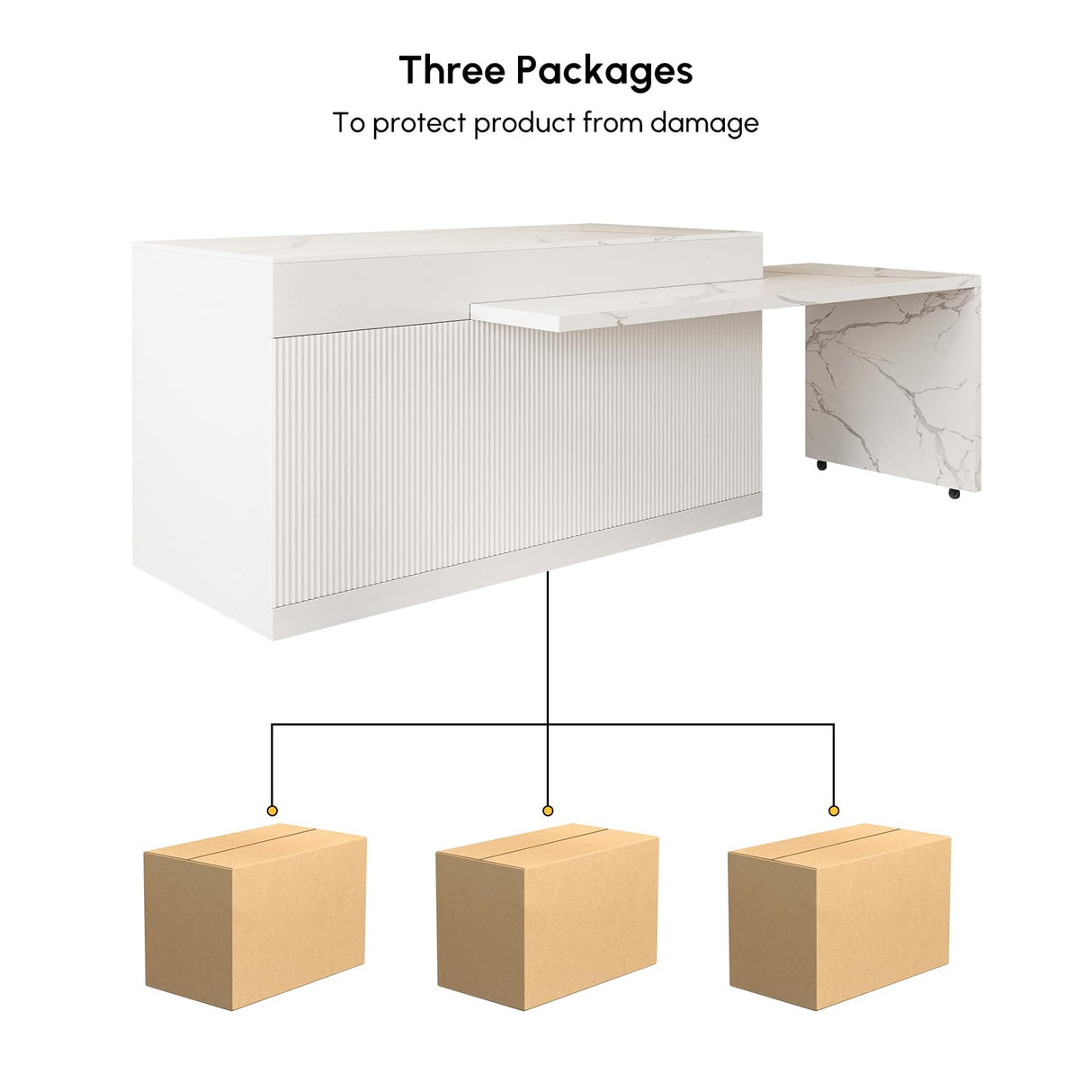 homary Kitchen Islands with Seating 81''-106" Extendable Kitchen Storage lsland with Doors&Drawers Marble Pattern Top homary