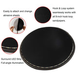 9 inch Drywall Sander,360 Degree Rotary Round Ceiling Radial Sander,Circular Handing Pole Wall Sander for Dry Wall and Painting（with Light Strip) VOLSIVE