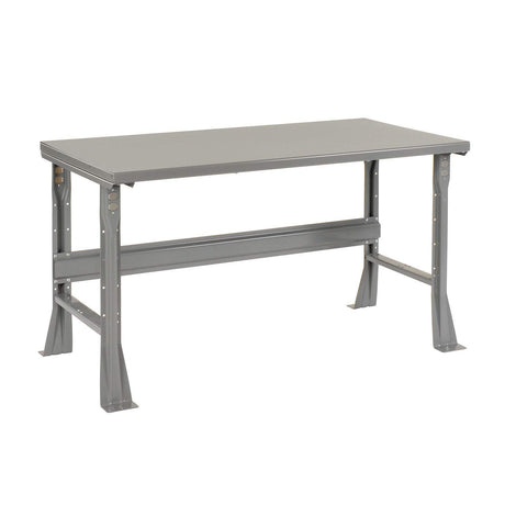 Global Industrial Fixed Height Workbench C-Channel Flared Leg, Steel Square Edge, 48" W x 30" D x 34" H, Gray Global Industrial