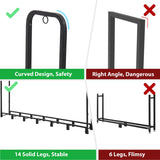 NEOCOZY 8FT Firewood Rack Outdoor with Cover, Heavy Duty Wood Holder with Log Carrier, Adjustable & Waterproof Log Holder Wood Storage Stand for Fireplace Patio Outdoor, Black NEOCOZY