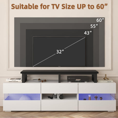 YAOHUOO 45" Large TV Riser for 32-60 inch TV, TV Riser Stand Shelf with Steel Legs, Tabletop TV Stand Riser for Home Office,Black YAOHUOO