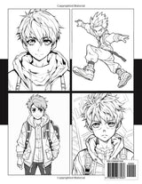 Anime Boys Coloring Book: Perfect Coloring Book for Kids Ages 6-12, Boys, and Teens | With 50+ Beautiful and Unique Coloring Pages WoodArtSupply