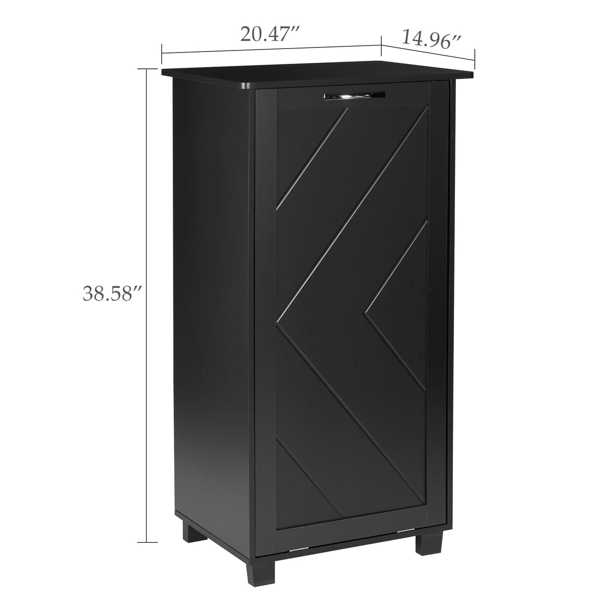 VECELO Tilt Out Kitchen Trash Bin Cabinet, Dog Proof Garbage Can with Wood Holder Free Standing Recycling, Black VECELO
