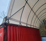 Mytee Products Shipping Container Canopy Shelter Kit - 40'(L) x 20'(W) 21 Oz PVC White Cover Storage Container Roof and Front Wall w/Doors and Back End Wall - Snow, UV and Weather-Resistant Mytee Products