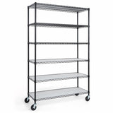CAPHAUS NSF Commercial Grade Heavy Duty Wire Shelving w/Wheels, Leveling Feet & Liners, Metal Shelf, Garage & Utility Storage, 6-Tier 48 x 18 x 76 CAPHAUS